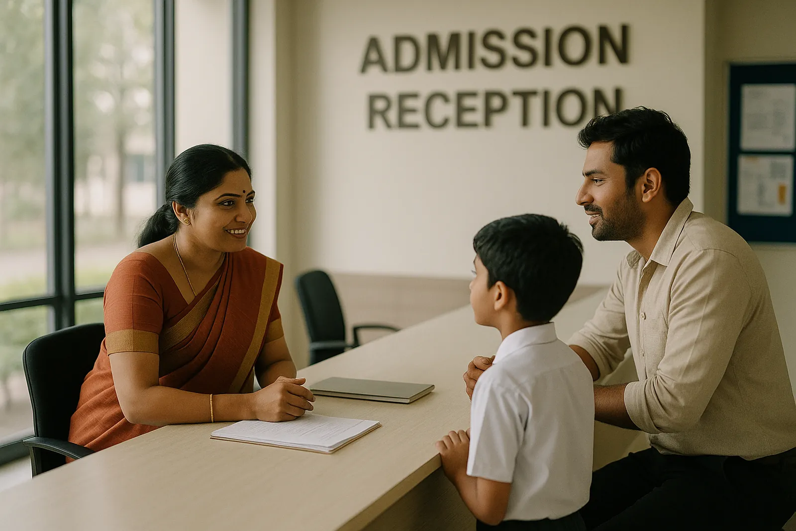 The front office of an education institute during working hours